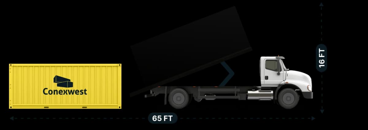 A 20-ft refrigerated container.