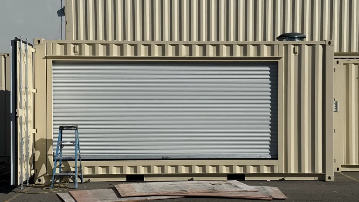 container with roll-up door