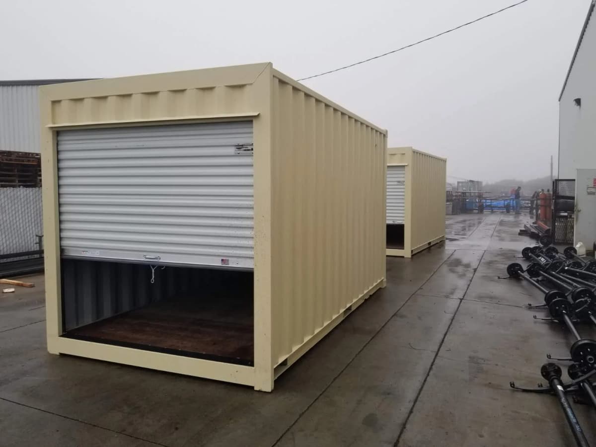 A 16ft container with an open door