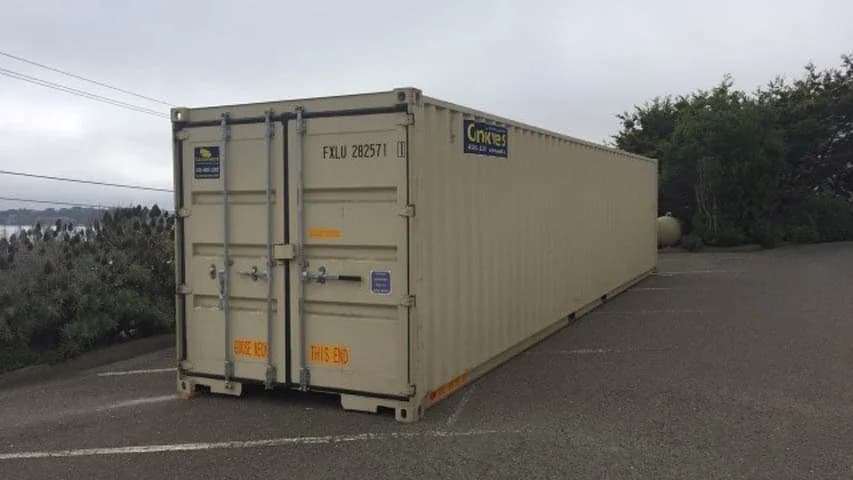 A Conexwest 40ft container placed in a parking lot