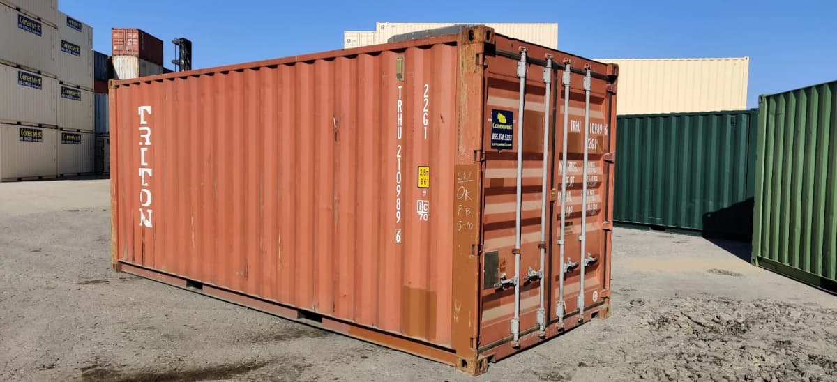 A refurbished Conexwest shipping container