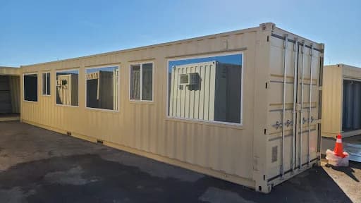 Double Pane Picture Windows on a container