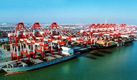 Qingdao port in China
