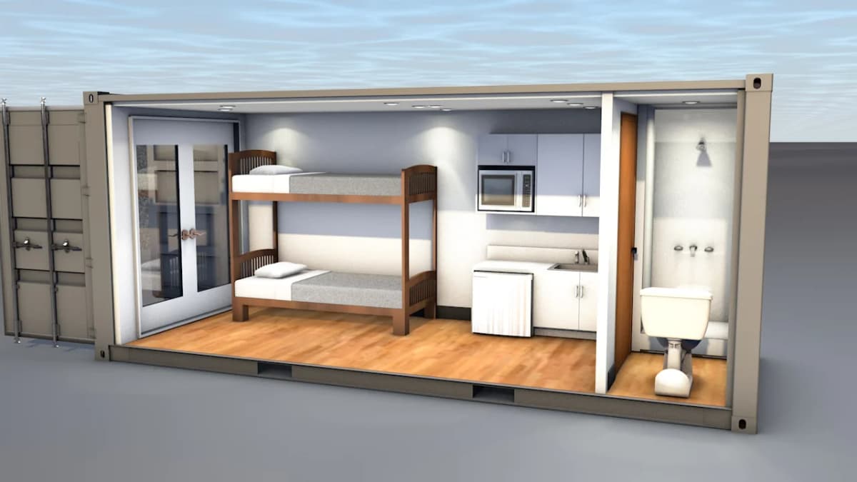 Steel container for homeless