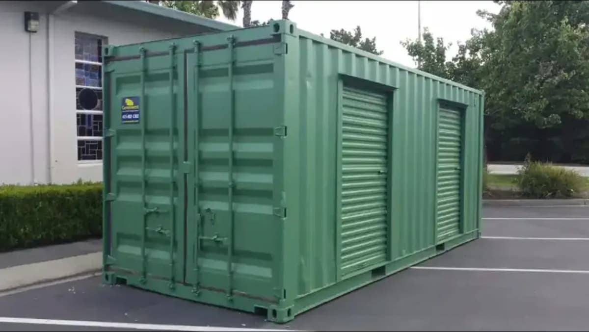 The color of a shipping container