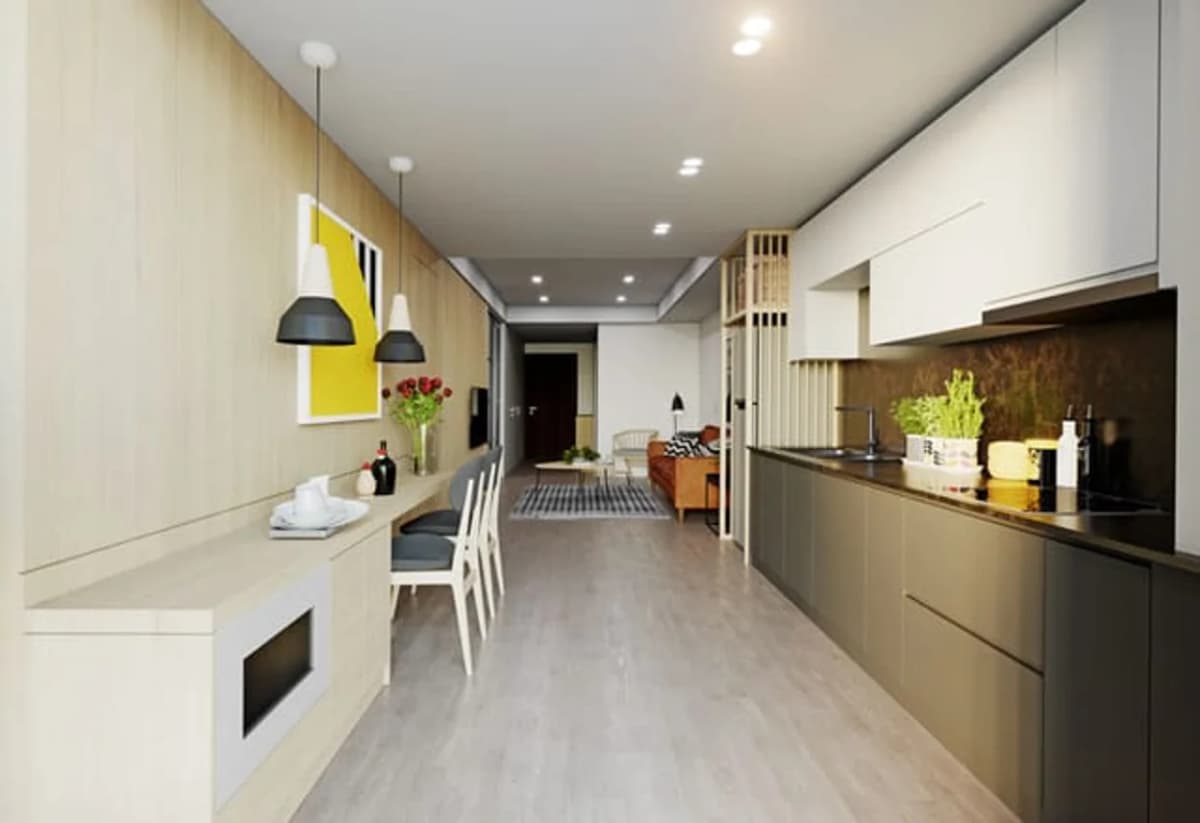 A container home with an efficient layout