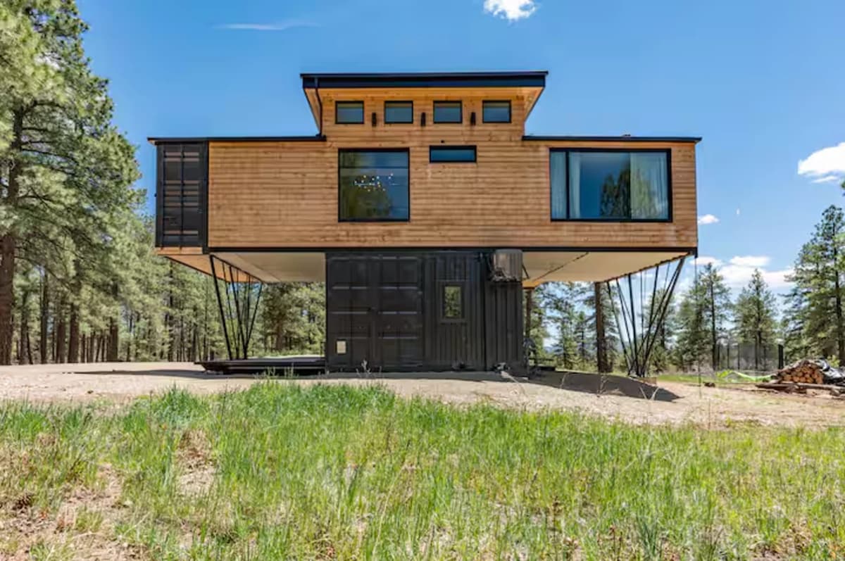 A container house with carport