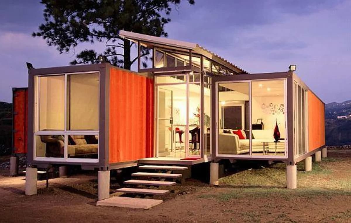 A shipping container apartment.