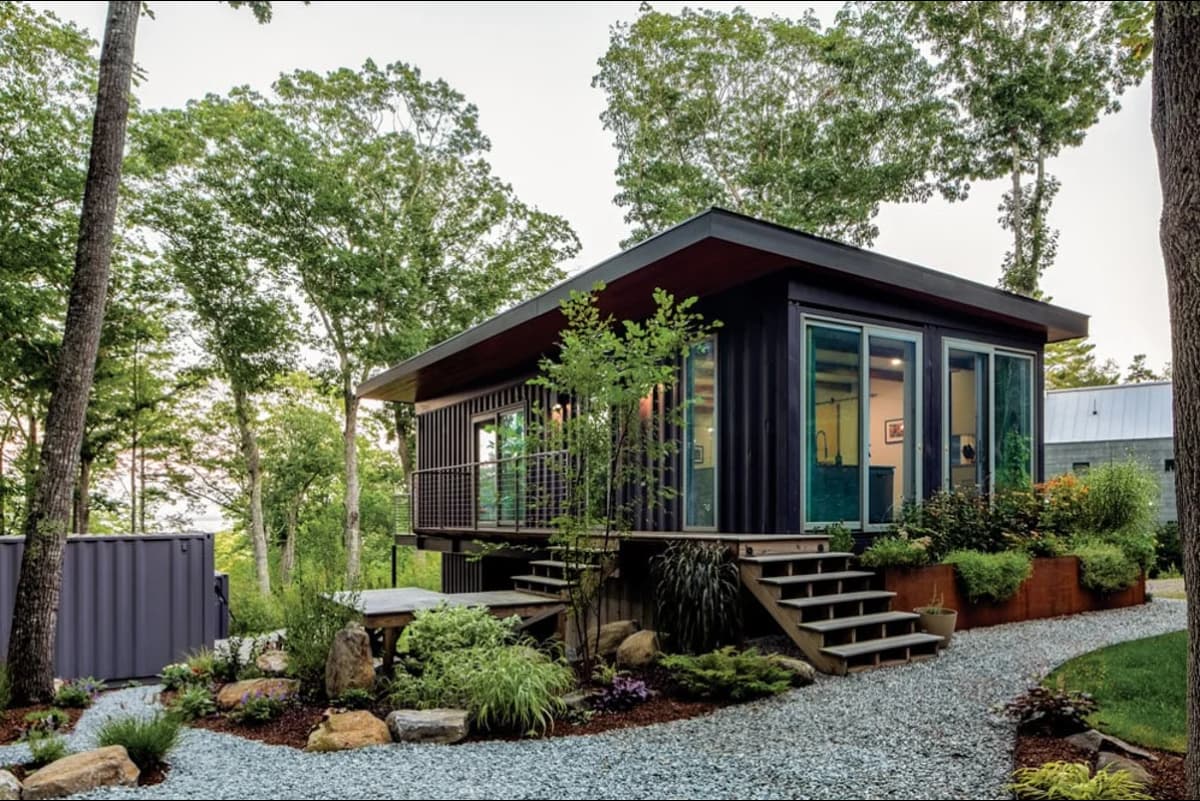 A shipping container apartment.