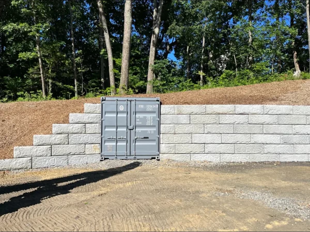 A shipping container bunker.