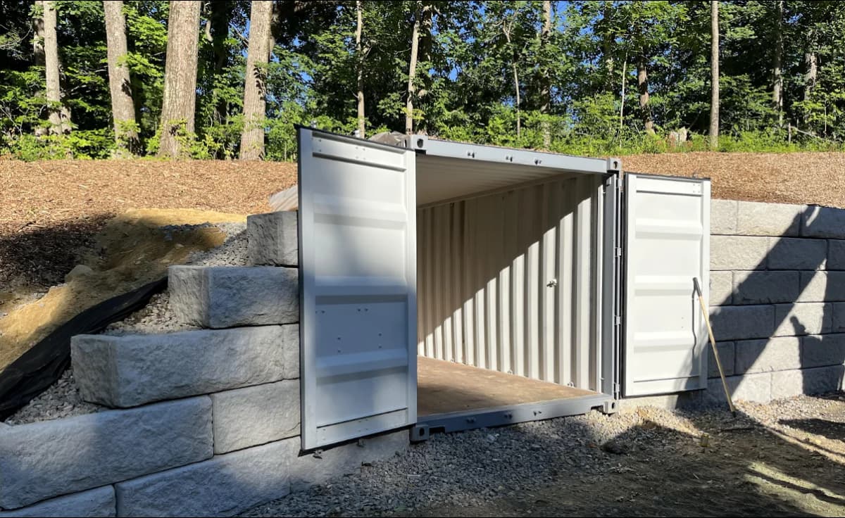 A shipping container bunker.