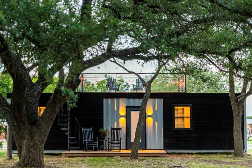 A shipping container home.