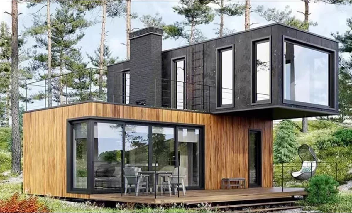 A shipping container home.