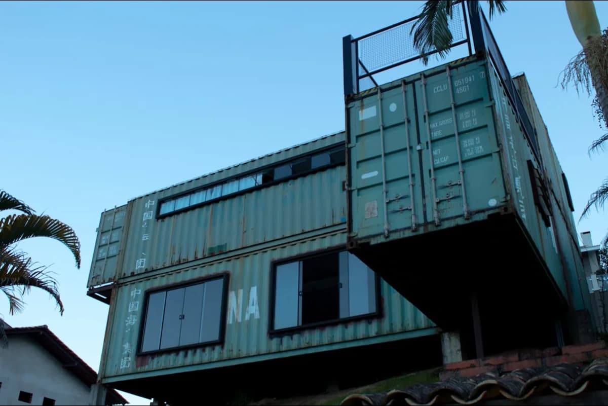 A shipping container home.