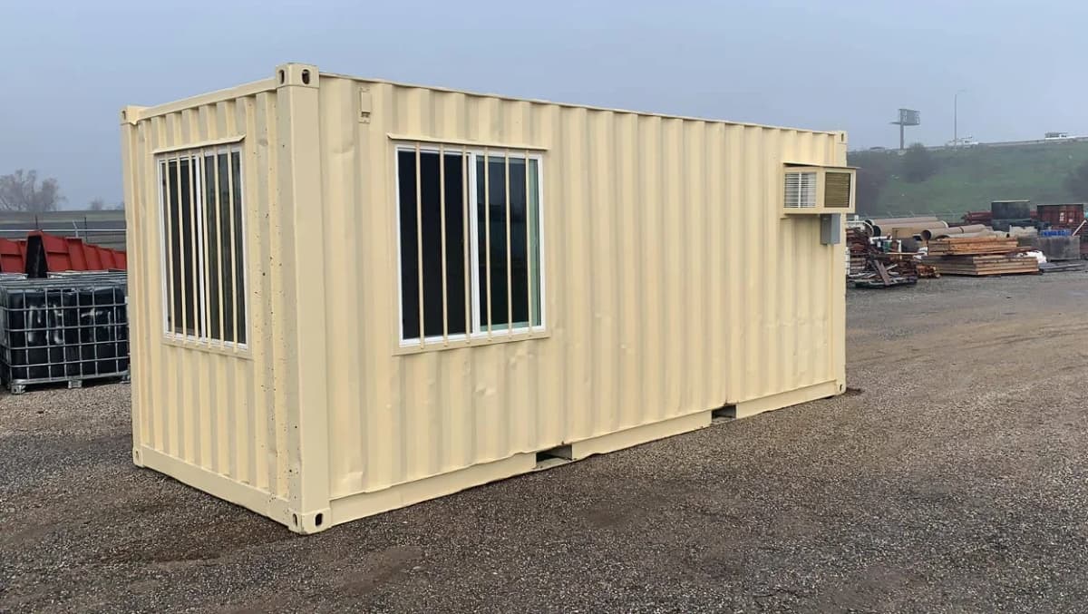 An image of a modified shipping container.