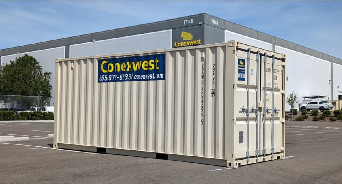 Conexwest 20ft office storage container with office and secure storage space