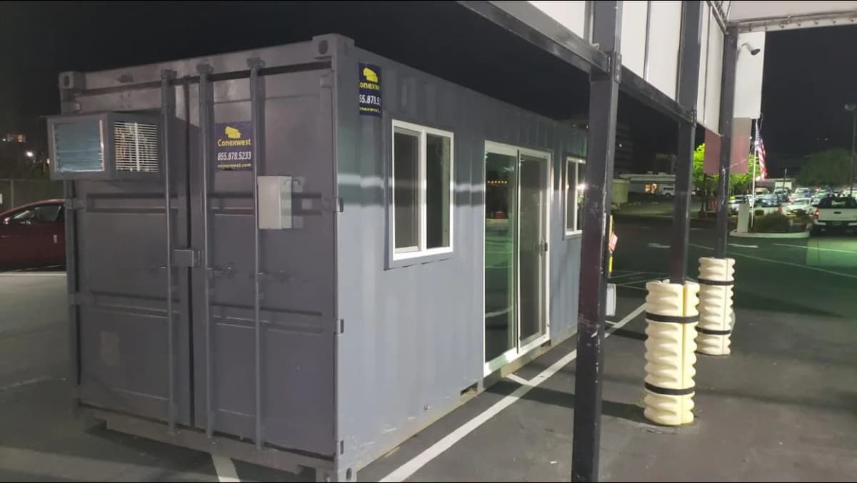 Conexwest Sliding glass doors for a shipping container