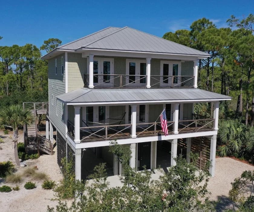 Example of a Florida barndominium elevated on a pier foundation system