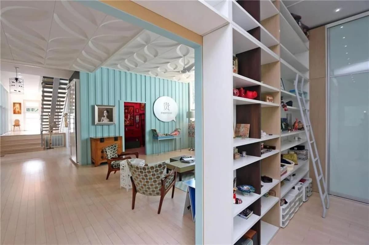 Interior finishes of a shipping container apartment.