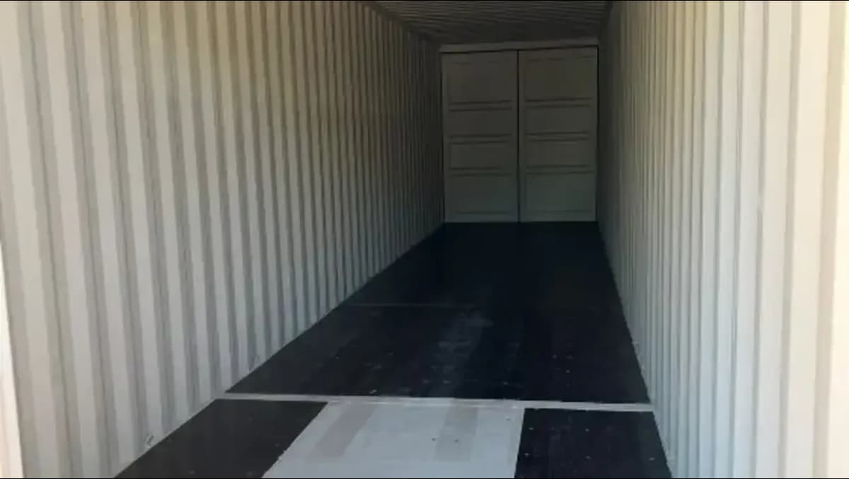 Open Shipping container showing capacity