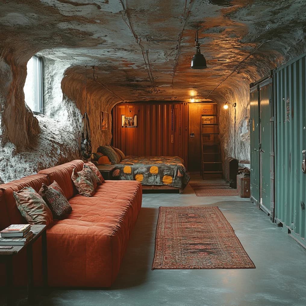 outside door of underground bunker