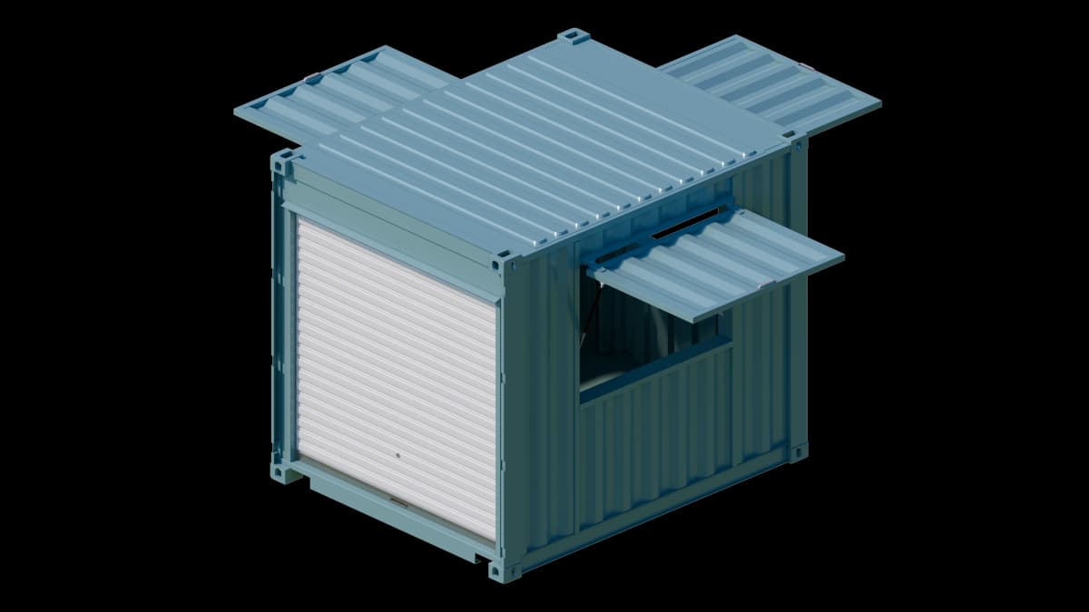 Fisherman’s Wharf custom shipping container building rendering