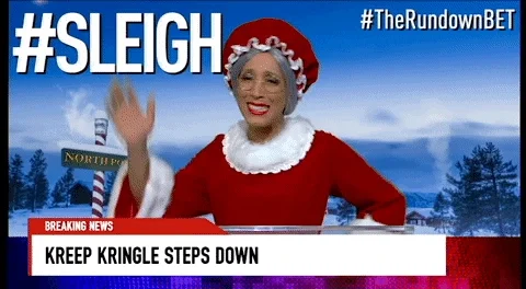 Woman dancing in santa costume