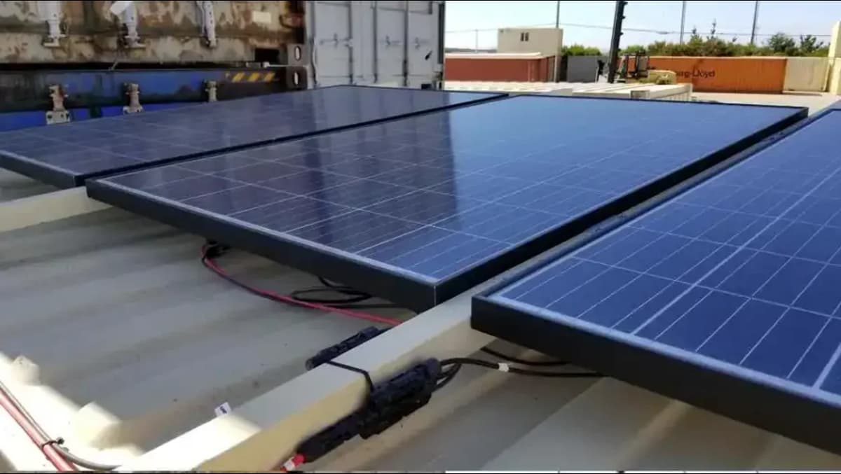 Solar panels for shipping containers.