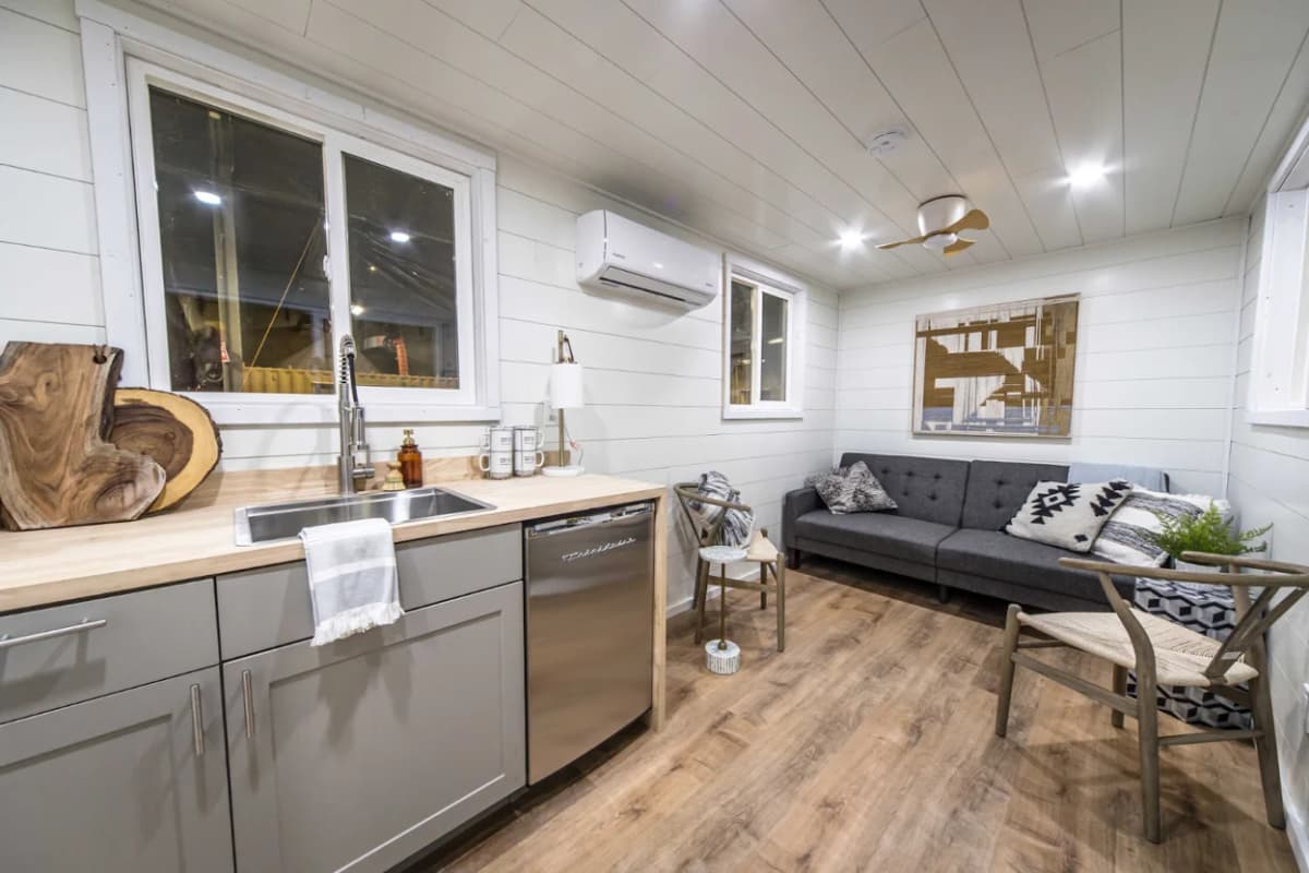 The interior of a container home