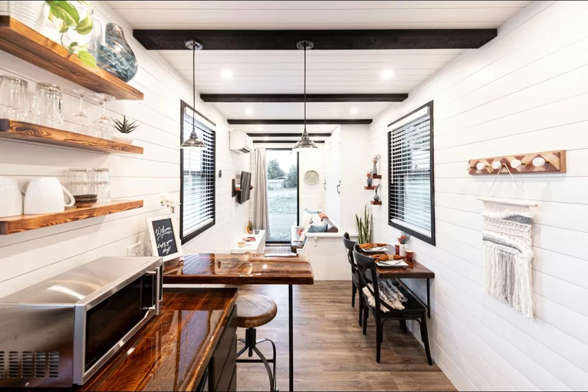 The interior of a container home