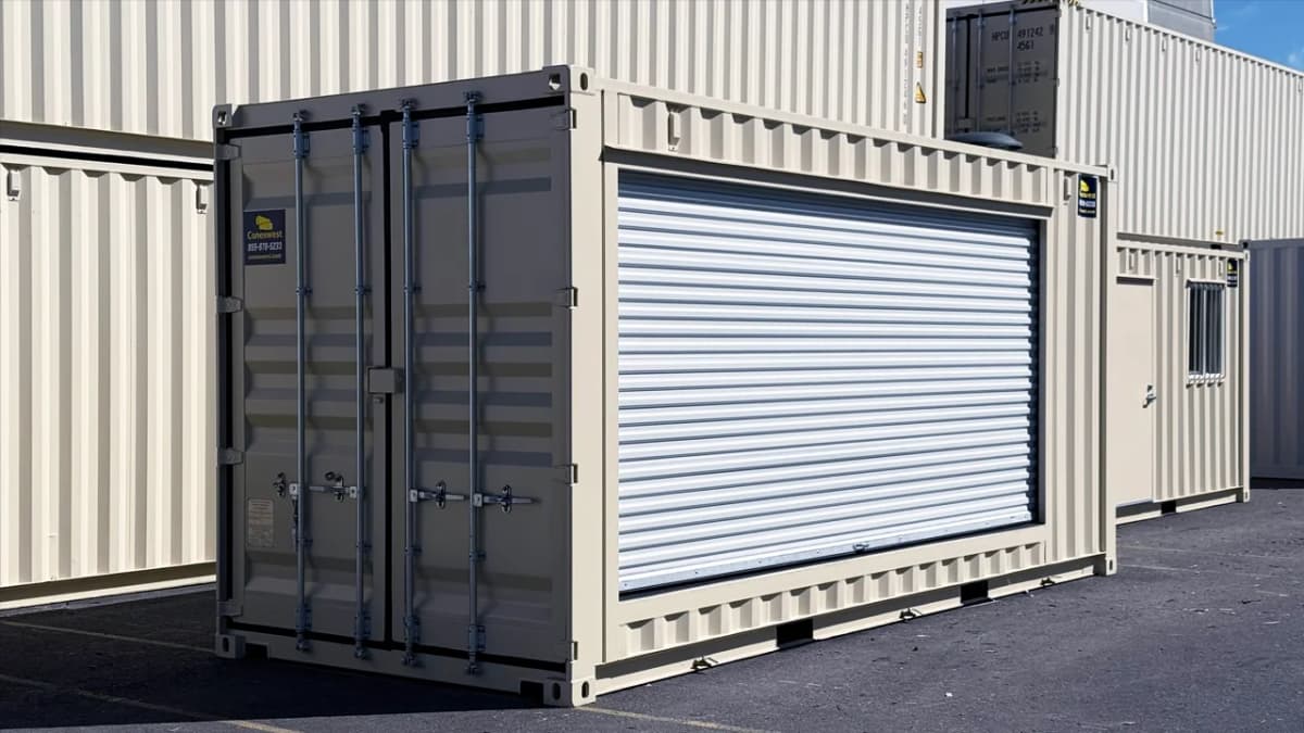 Container with rolled-up doors image