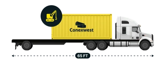 24ft flatbed shipping container delivery by Conexwest