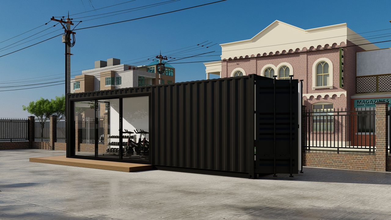 30ft container gym exterior