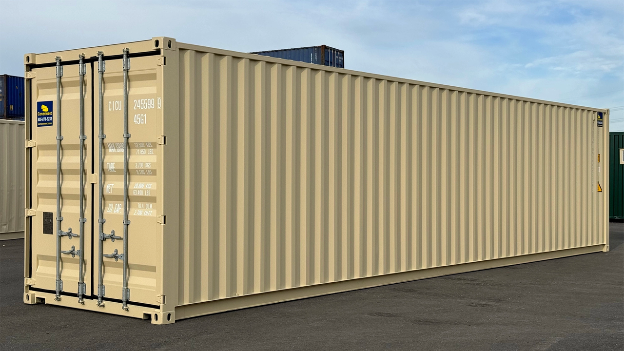 40ft beige container placed outside