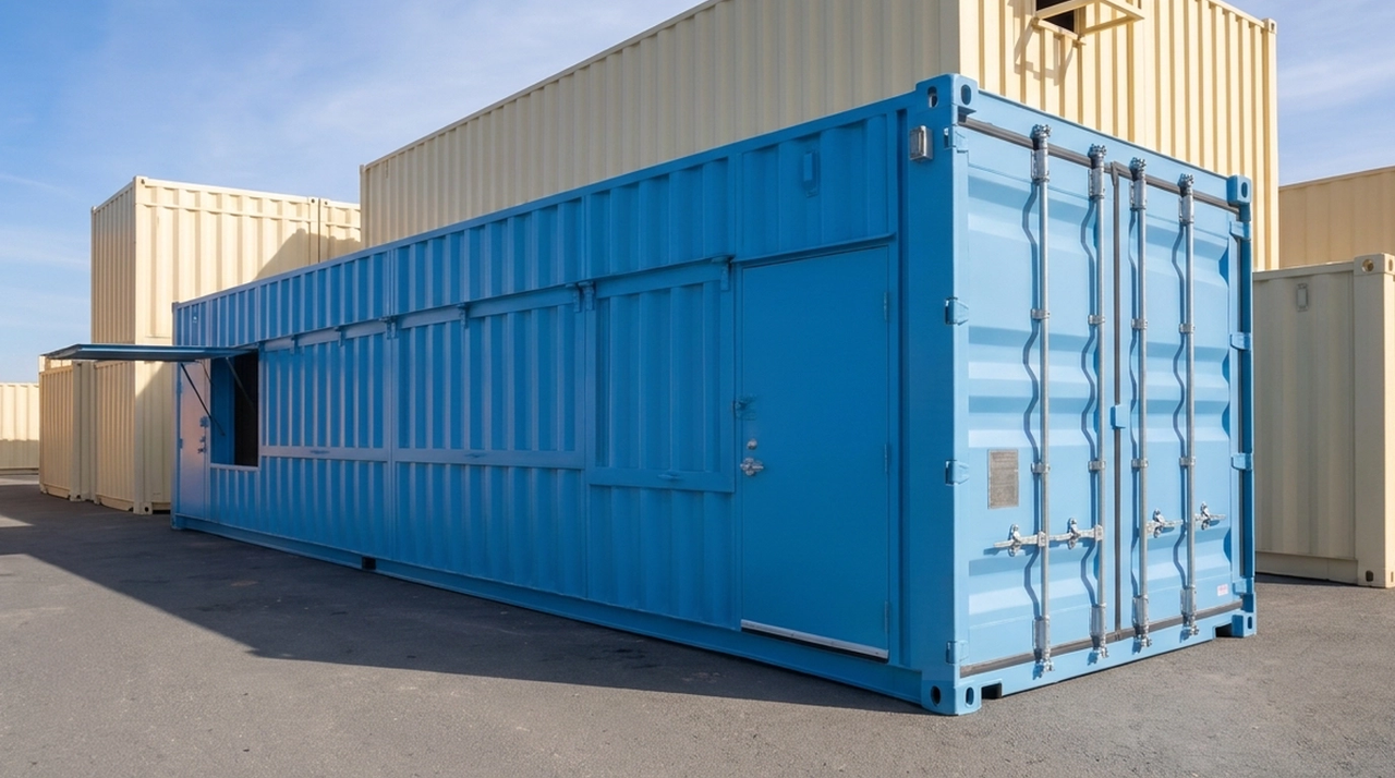 40ft container with doors and windows for fan center