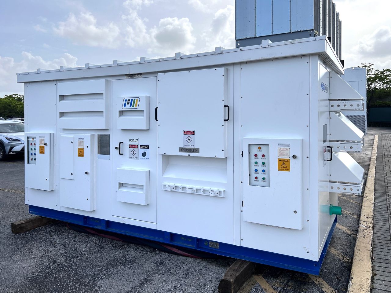 Bitcoin mining container exterior