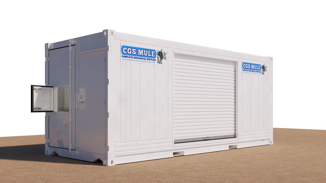 CGS MULE concrete core sampling container with roll-up door