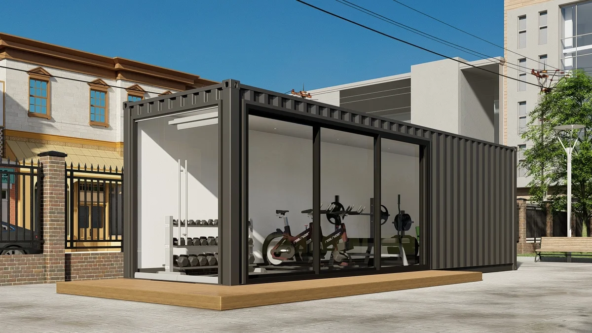 Container gym backside view