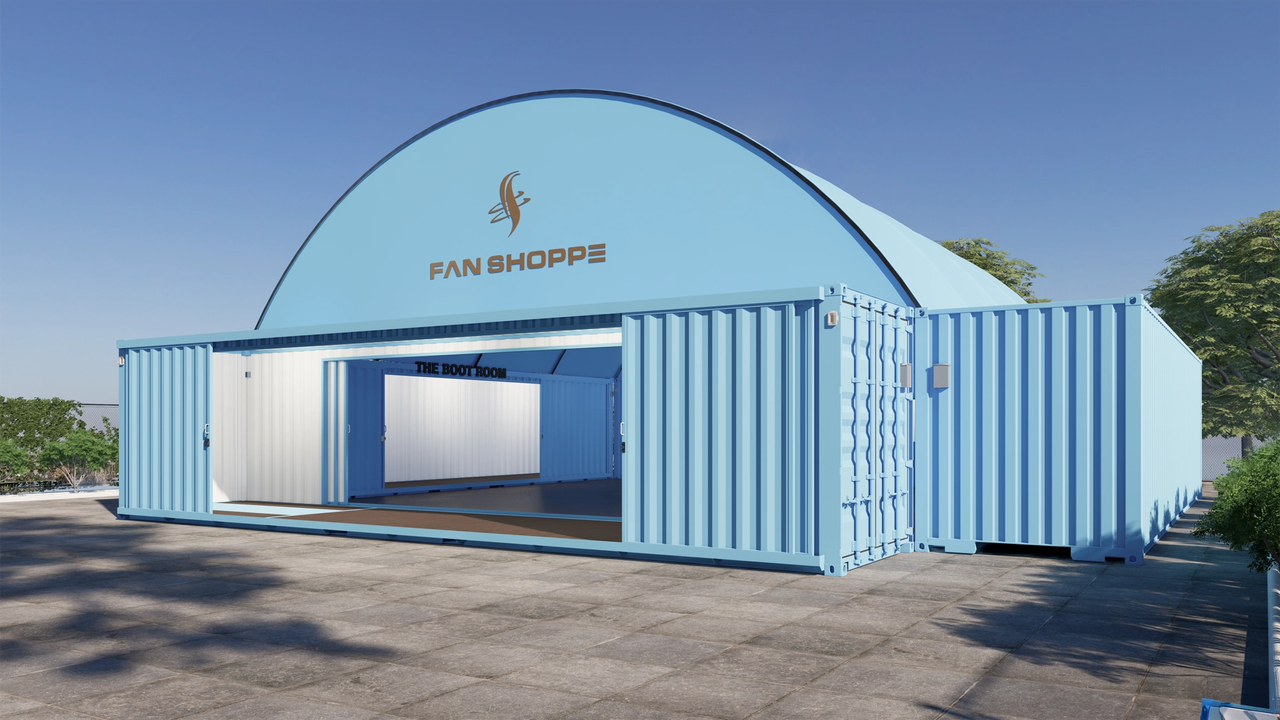 Custom container fan center shop render