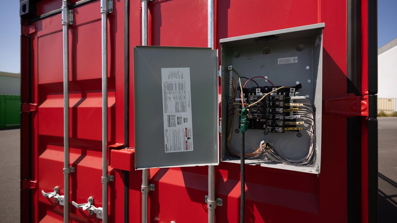 High school broadcast container with windows