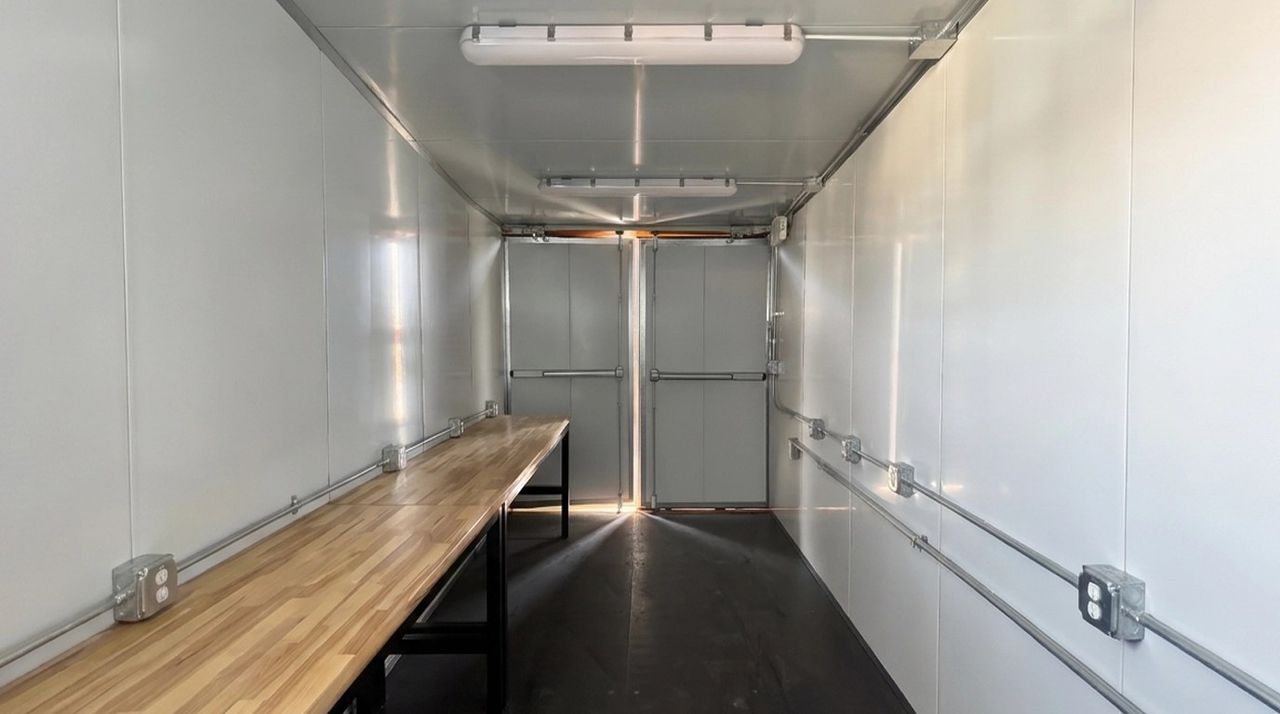 Interior of container mobile charging station
