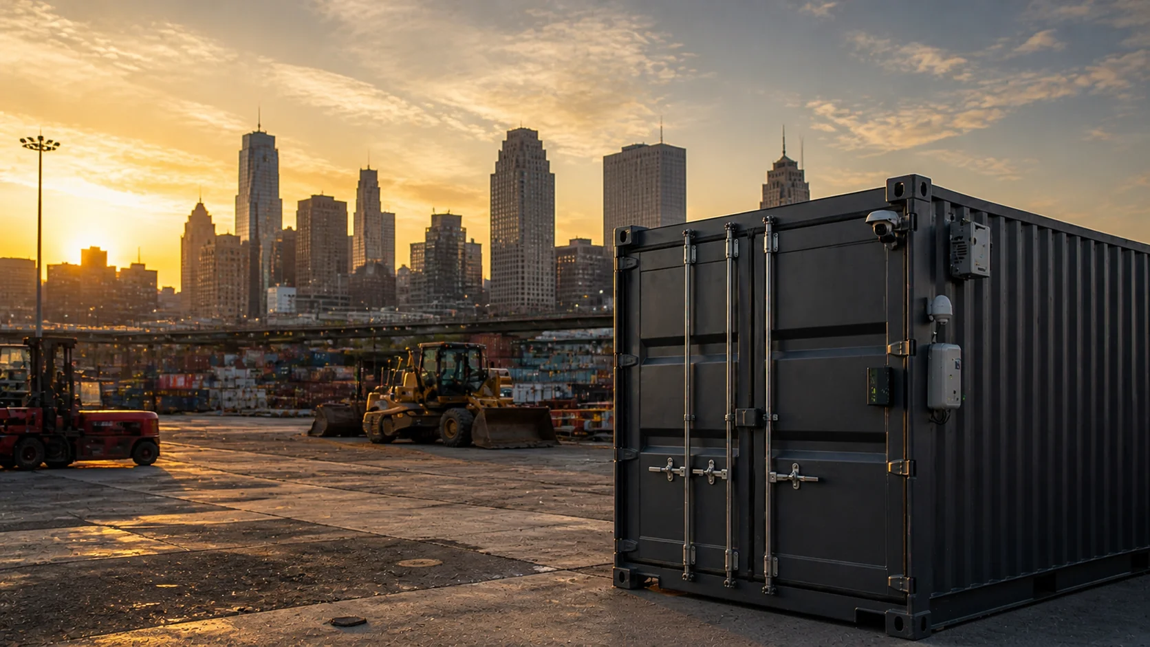 Newark AI image and shipping containers