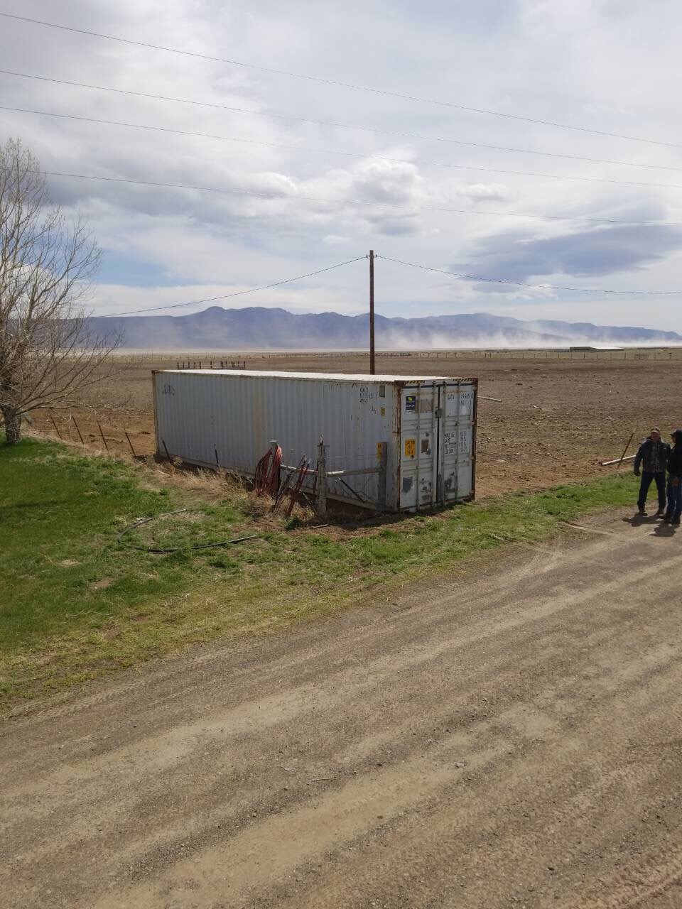 Shipping Container on a field