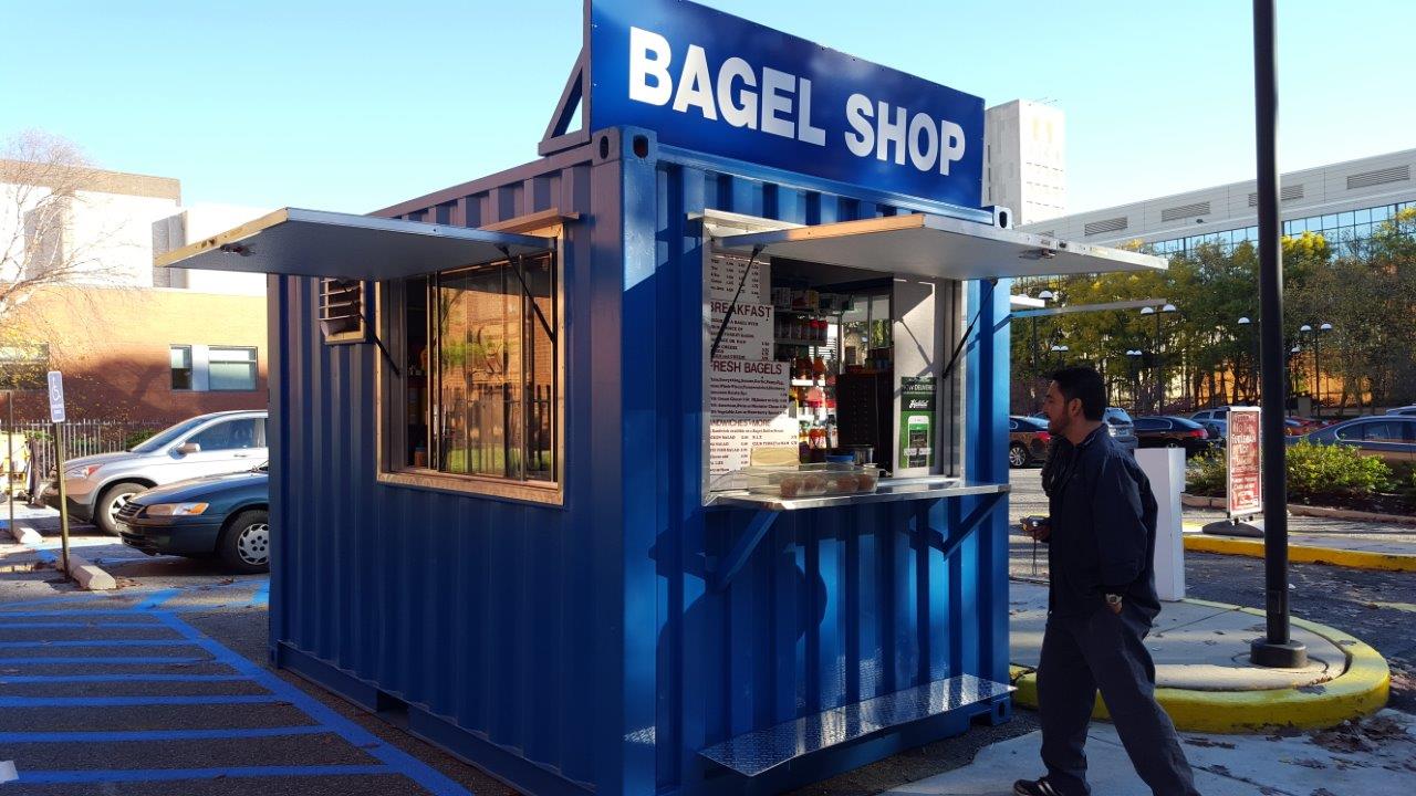 Bagel shipping container pop up shop