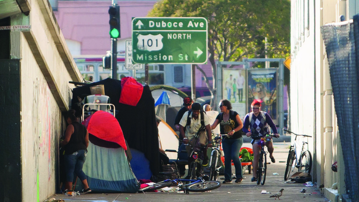 Homeless camp in San Francisco. 