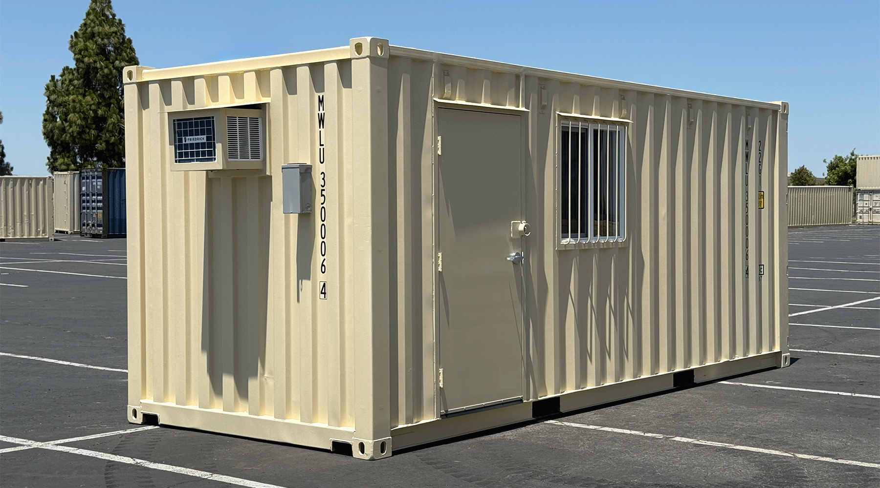 Rent 20ft Ground Level Office and Storage Combo Container