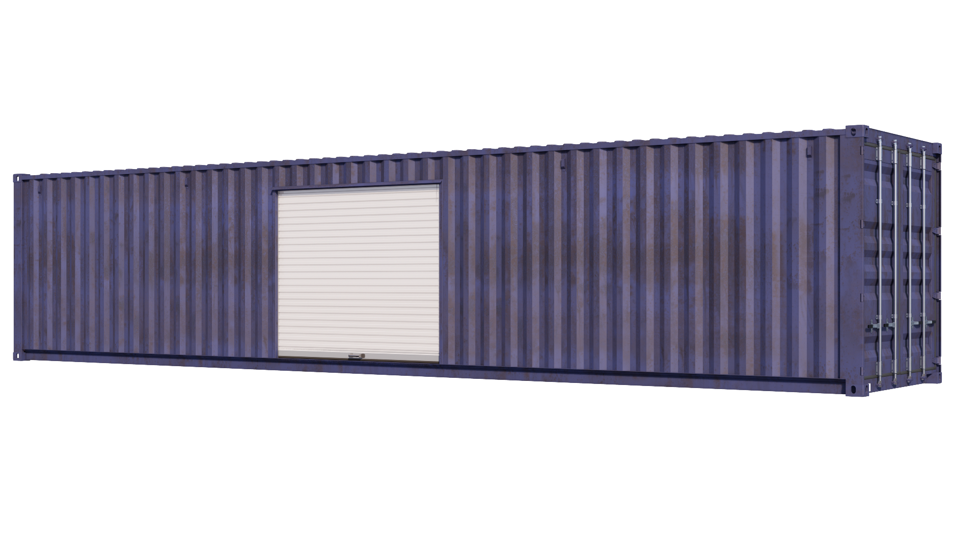 40ft Used Storage Container w/ One 8ft Roll-up Door on Left Side