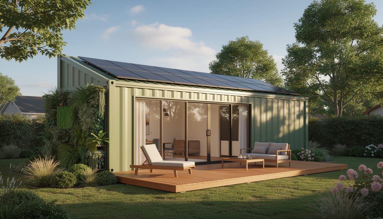 AI Generated Photo Image of Sustainable Container Home