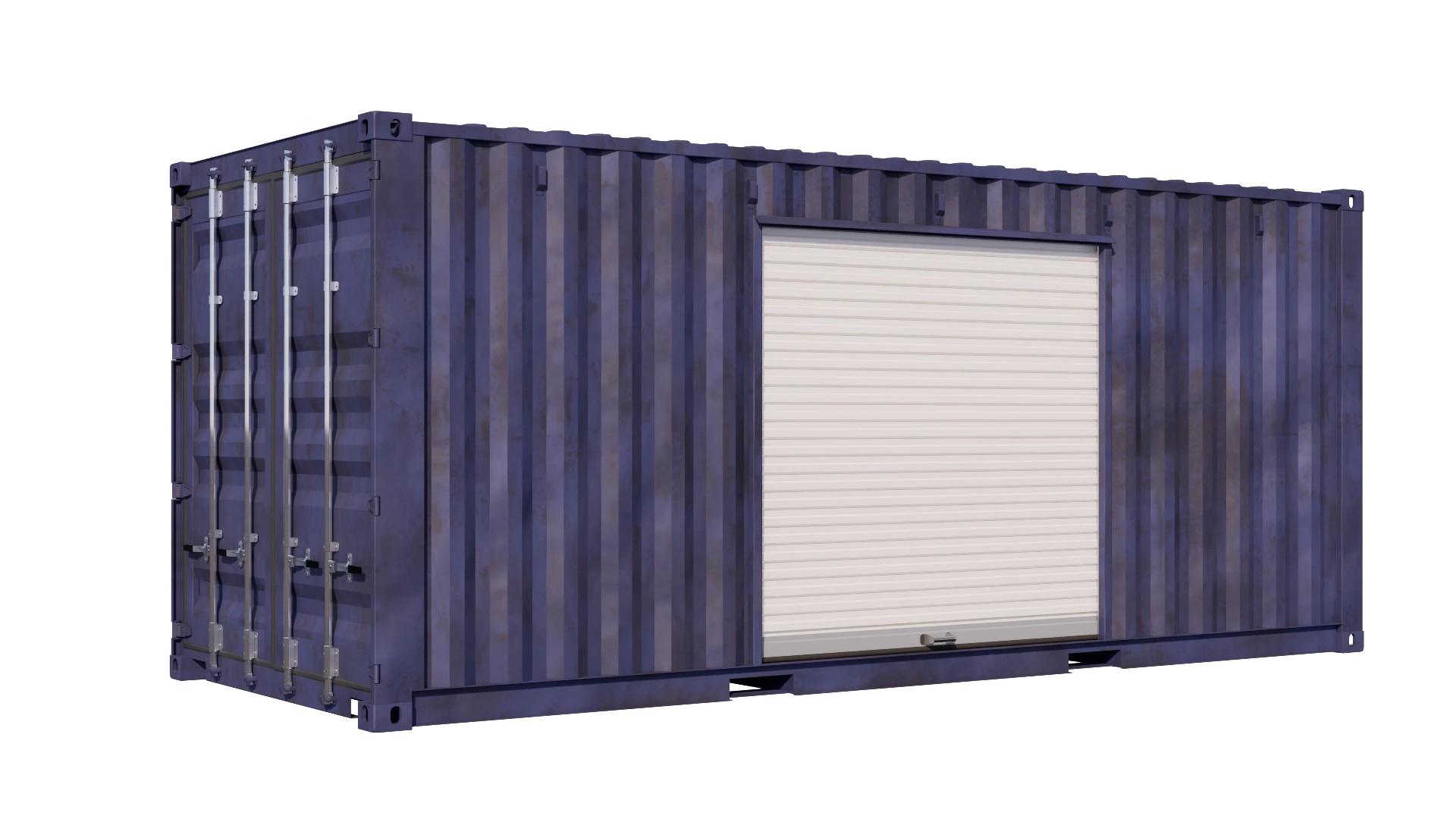 20ft Used Storage Container w/ One 7ft Roll-up Door on Right Side