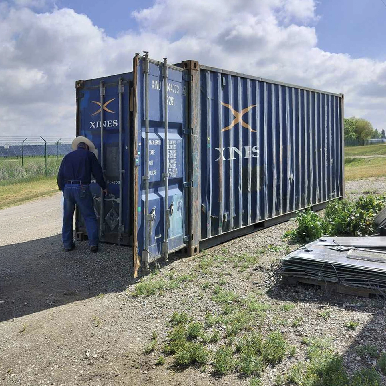 Blue container